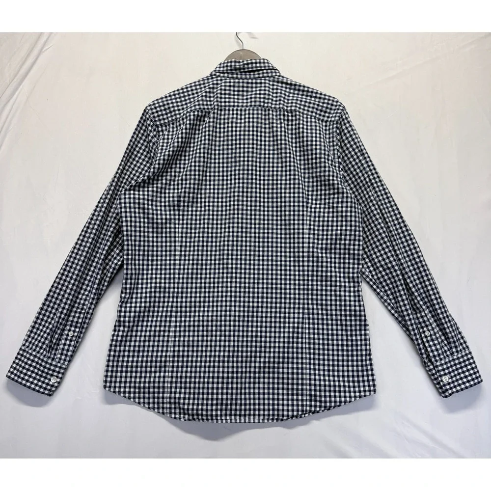 Banana Republic Soft‎ Wash Slim Fit Shirt Mens L Blue White Gingham Button Down